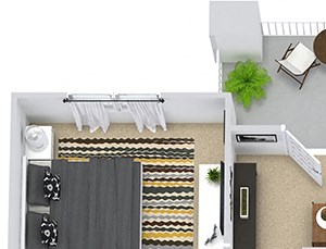 Braxton 3D Braxton 3D. 2 bedroom apartment. Kitchen with bartop open to living/dinning rooms. 2 full bathrooms, double vanity in master, shower stall in guest. Walk-in closets. Patio/balcony.